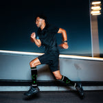 Reflective Running Socks Men | Black / Green Fluo
