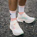 Running Ankle Socks Men | White / Orange Fluo