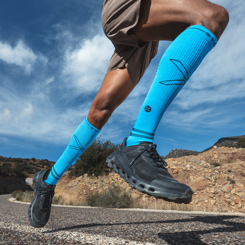 Running Socks Men | Bright Blue / Black