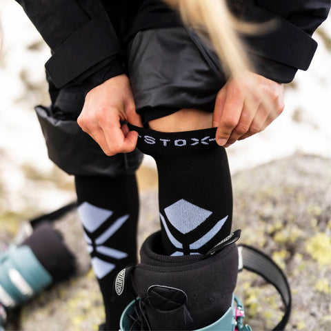 Ultralight Skiing Socks Women | Black / White