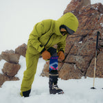 Merino Skiing Socks Men | SkyBlue / OrangeFluo