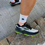 Running Ankle Socks Men | White / Orange Fluo