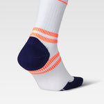 Running Ankle Socks Women | White / Orange Fluo