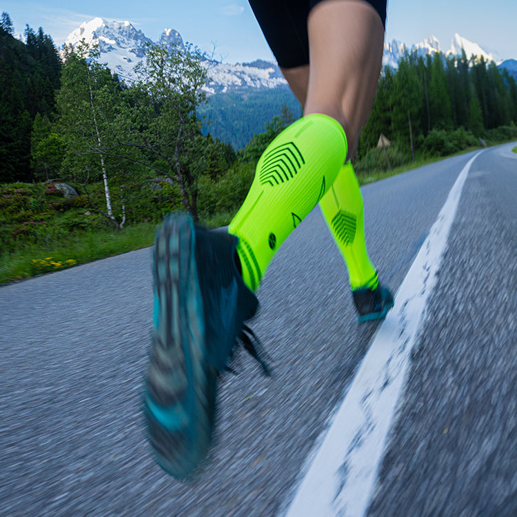 Runner running on a road.