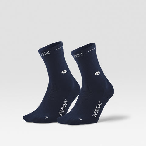 Cotton Everyday Ankle Socks Men 2-Pack | Navy / White