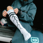 Merino Snow Socks Men – Leon Vockensperger Edition | White / Black / Turquoise