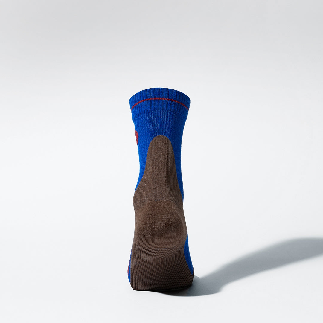 Merino Hiking Ankle Socks Men | Cobalt / Brown
