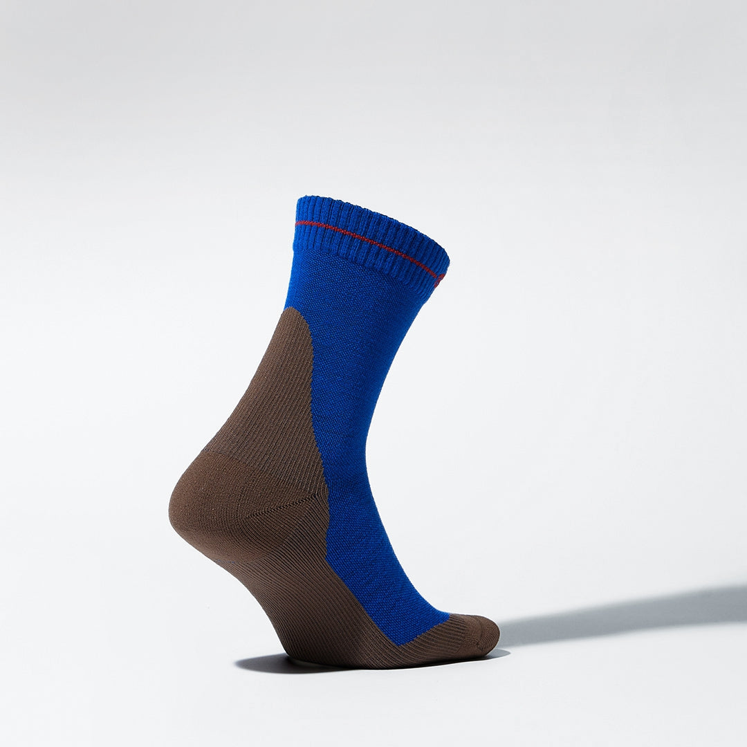 Merino Hiking Ankle Socks Men | Cobalt / Brown