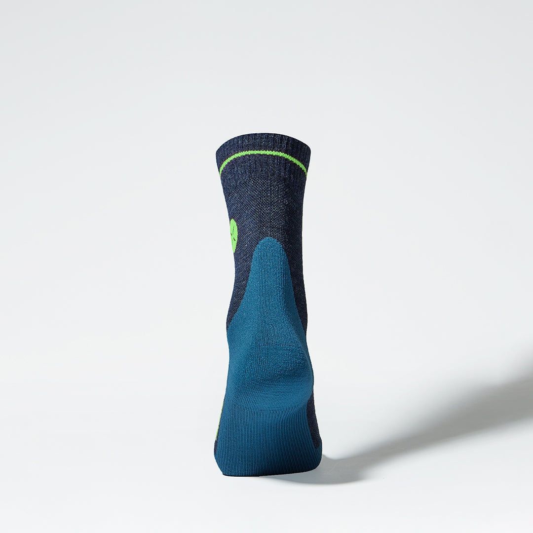 Merino Hiking Ankle Socks Men | Dark Blue / Green