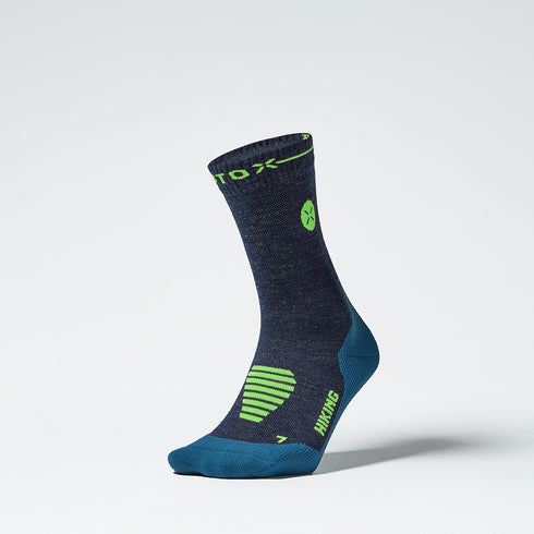 Merino Hiking Ankle Socks Men | Dark Blue / Green