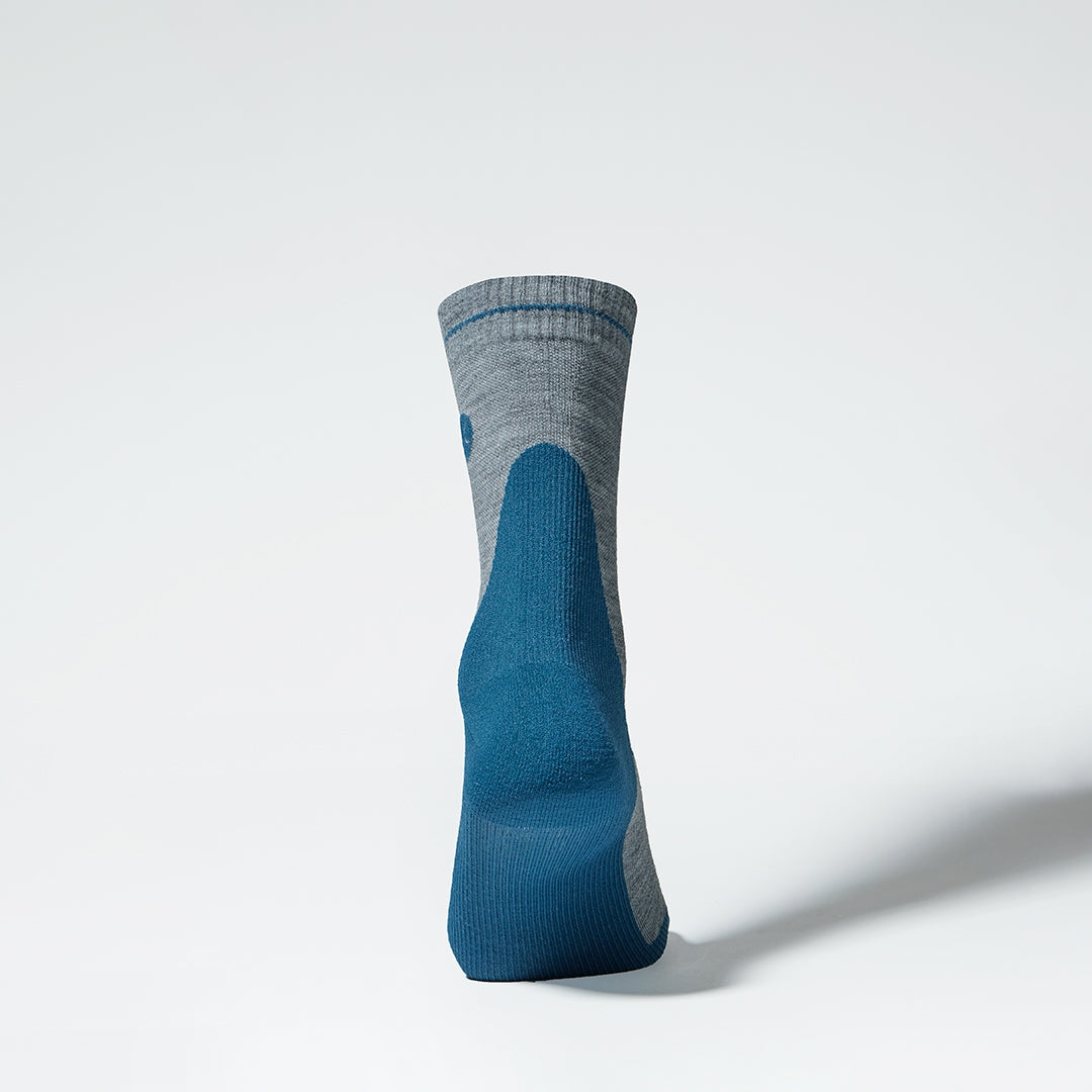 Merino Hiking Ankle Socks Men | Silver Grey / Teal