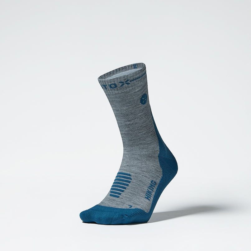 Merino Hiking Ankle Socks Men | Silver Grey / Teal