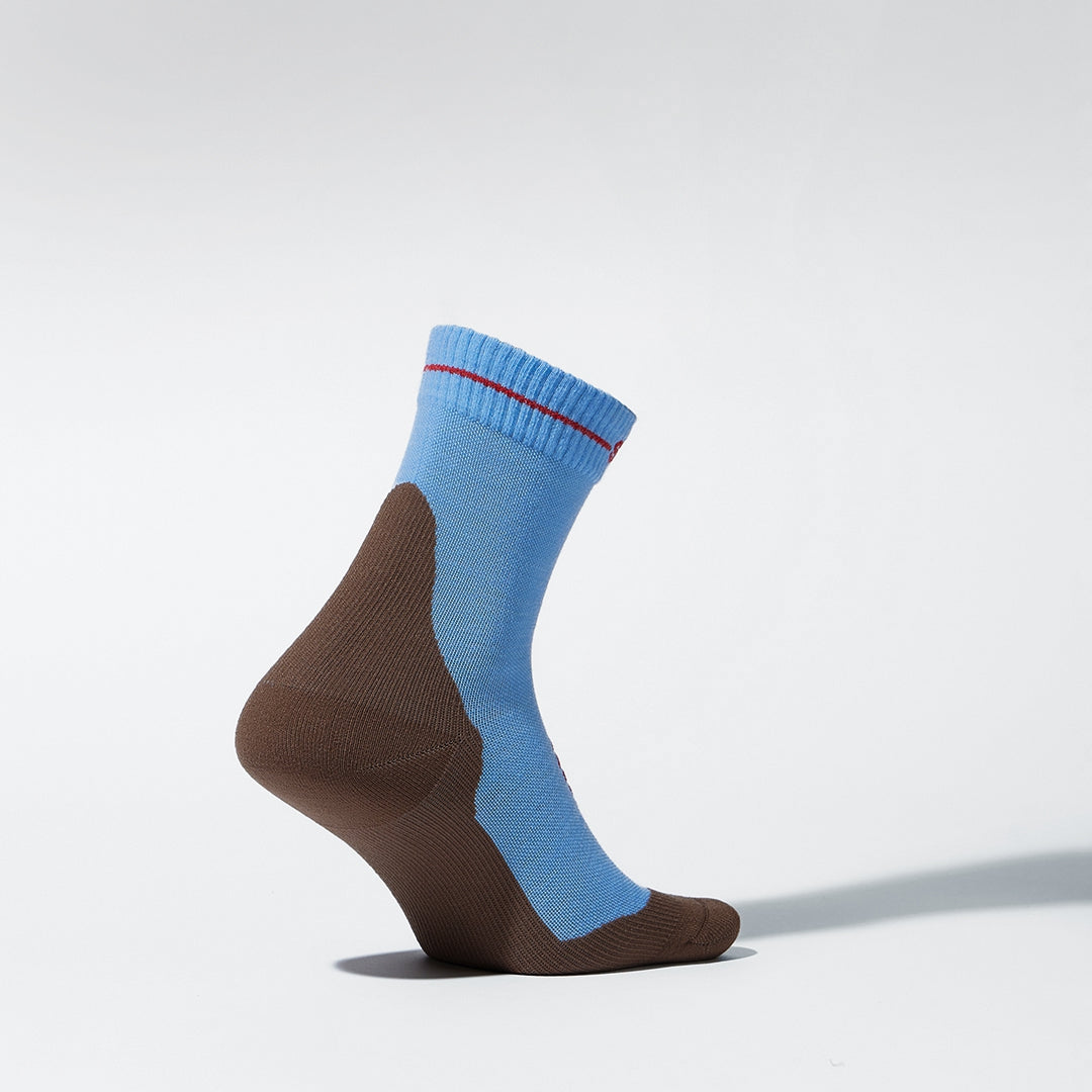 Merino Hiking Ankle Socks Women | Blue / Brown