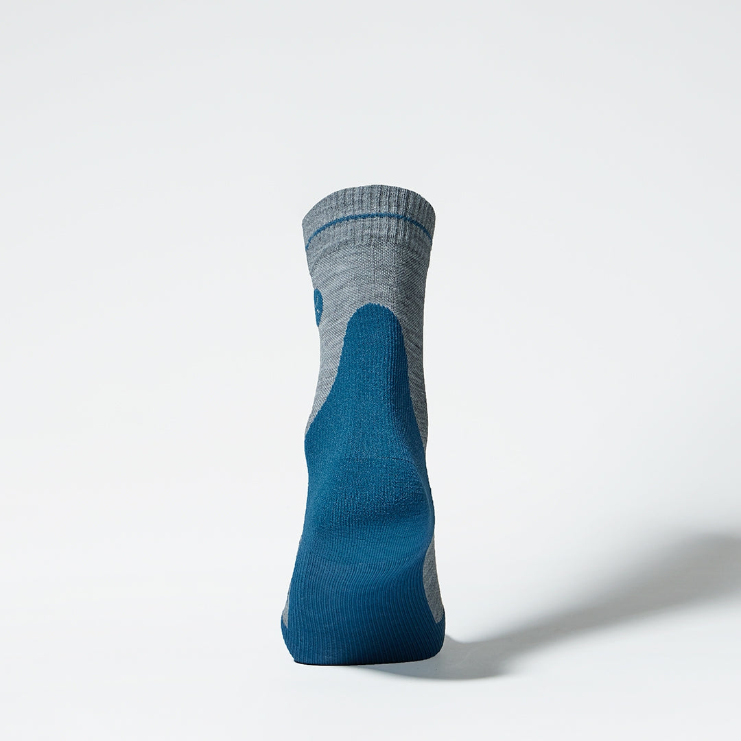 Merino Hiking Ankle Socks Women | Silver Grey / Teal