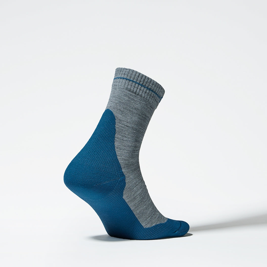 Merino Hiking Ankle Socks Women | Silver Grey / Teal