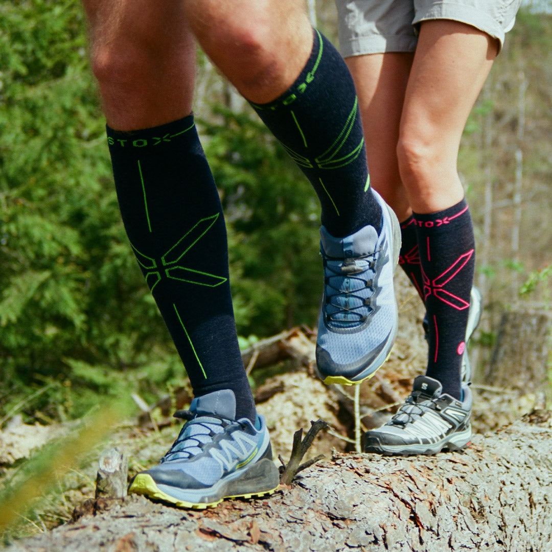 Merino Hiking Socks Men | Dark Blue / Green