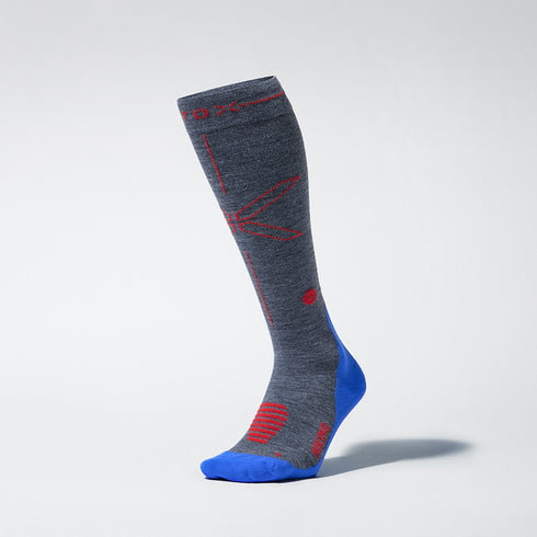 Merino Hiking Socks Men | Grey / Cobalt