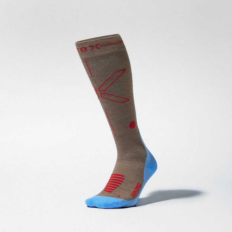 Merino Hiking Socks Women | Camel / Blue