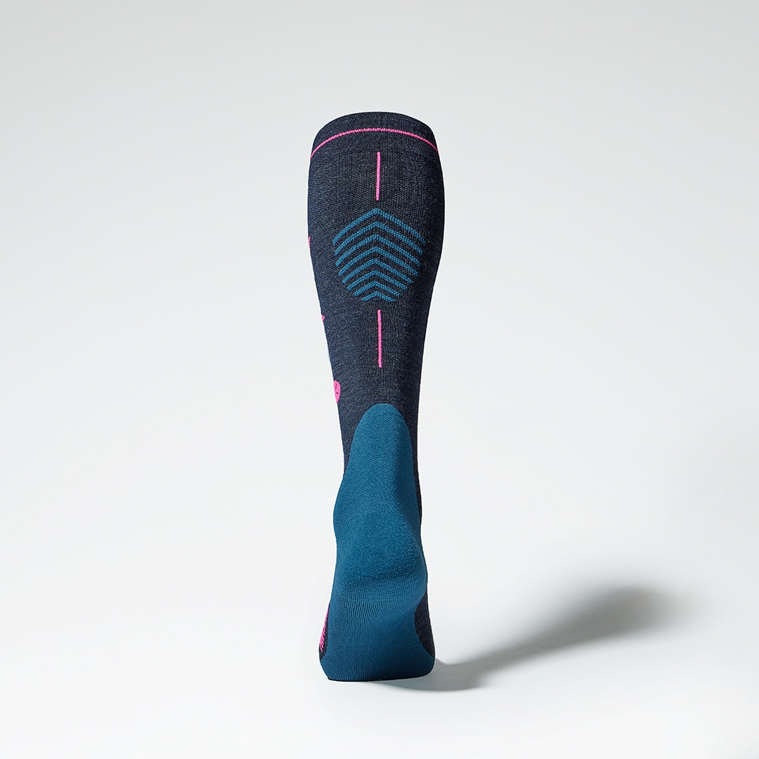 Merino Hiking Socks Women | Dark Blue / Pink