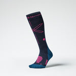 Merino Hiking Socks Women | Dark Blue / Pink