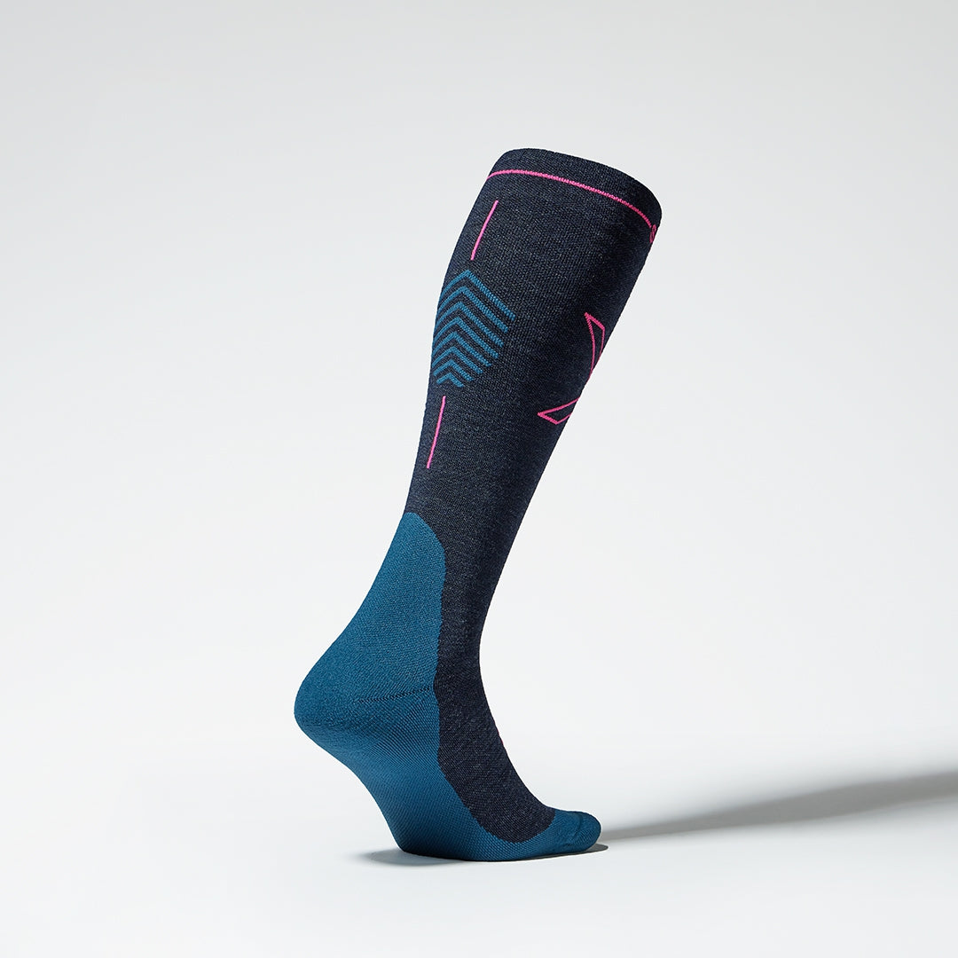 Merino Hiking Socks Women | Dark Blue / Pink