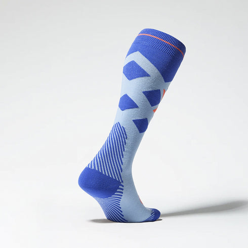 Merino Skiing Socks Men | SkyBlue / OrangeFluo