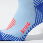 Merino Skiing Socks Men | SkyBlue / OrangeFluo