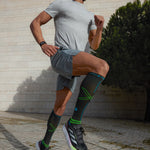 Running Socks Men | Charcoal / Bright Blue