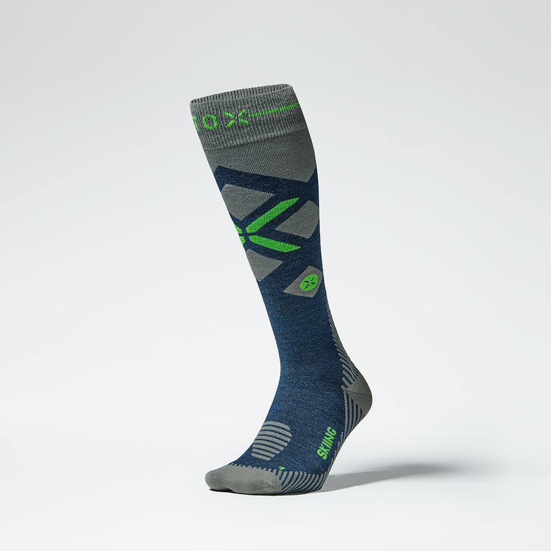 Merino Skiing Socks Men | Blue / Green