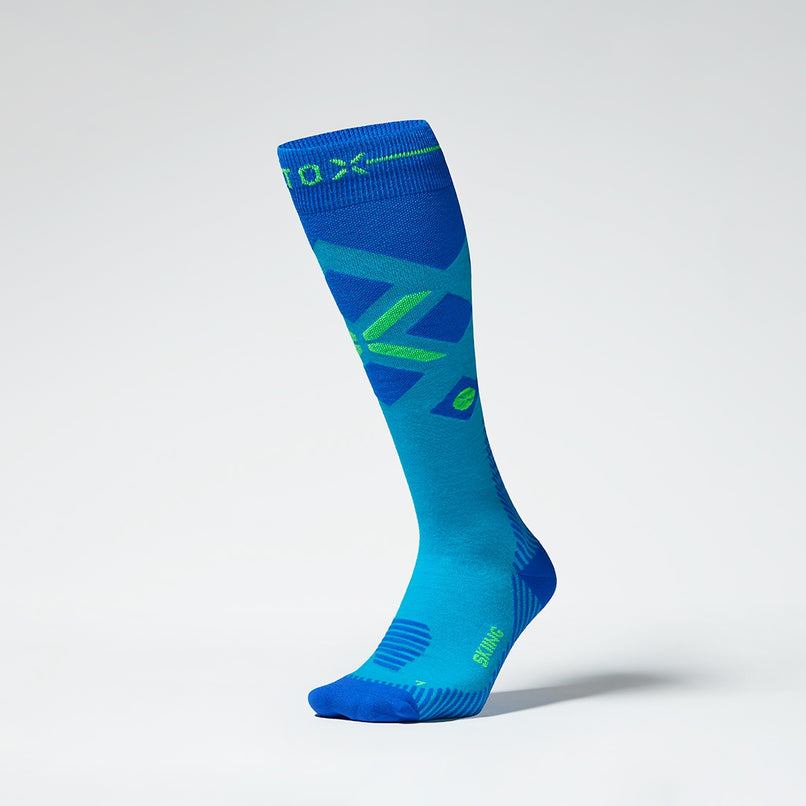 Merino Skiing Socks Men | Turquoise / Cobalt