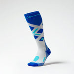 Merino Skiing Socks Women | White / Cobalt