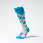 Merino Skiing Socks Women | White / Turquoise