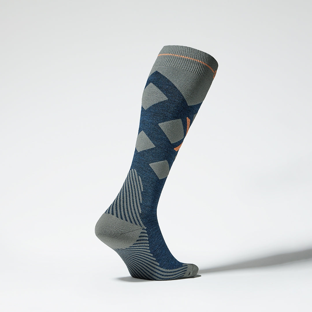 Merino Skiing Socks Women | Blue / Orange