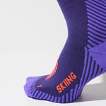 Merino Skiing Socks Women | Purple / OrangeFluo