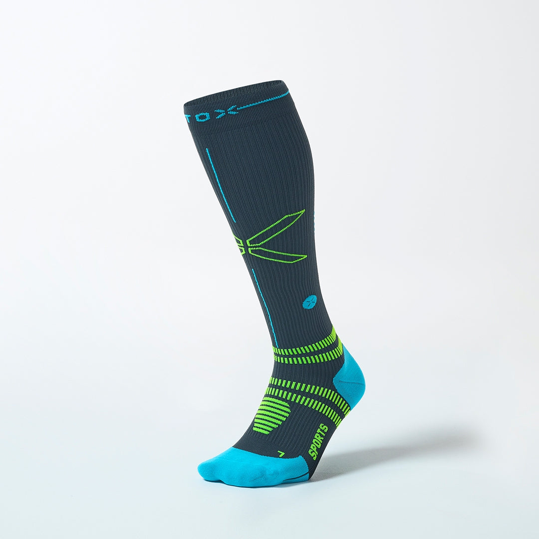 Sports Socks Men | Charcoal / Bright Blue