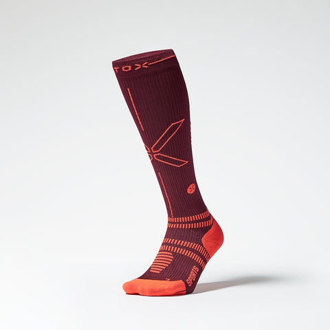 Sports Socks Women 2024 | Bordeaux / Orange