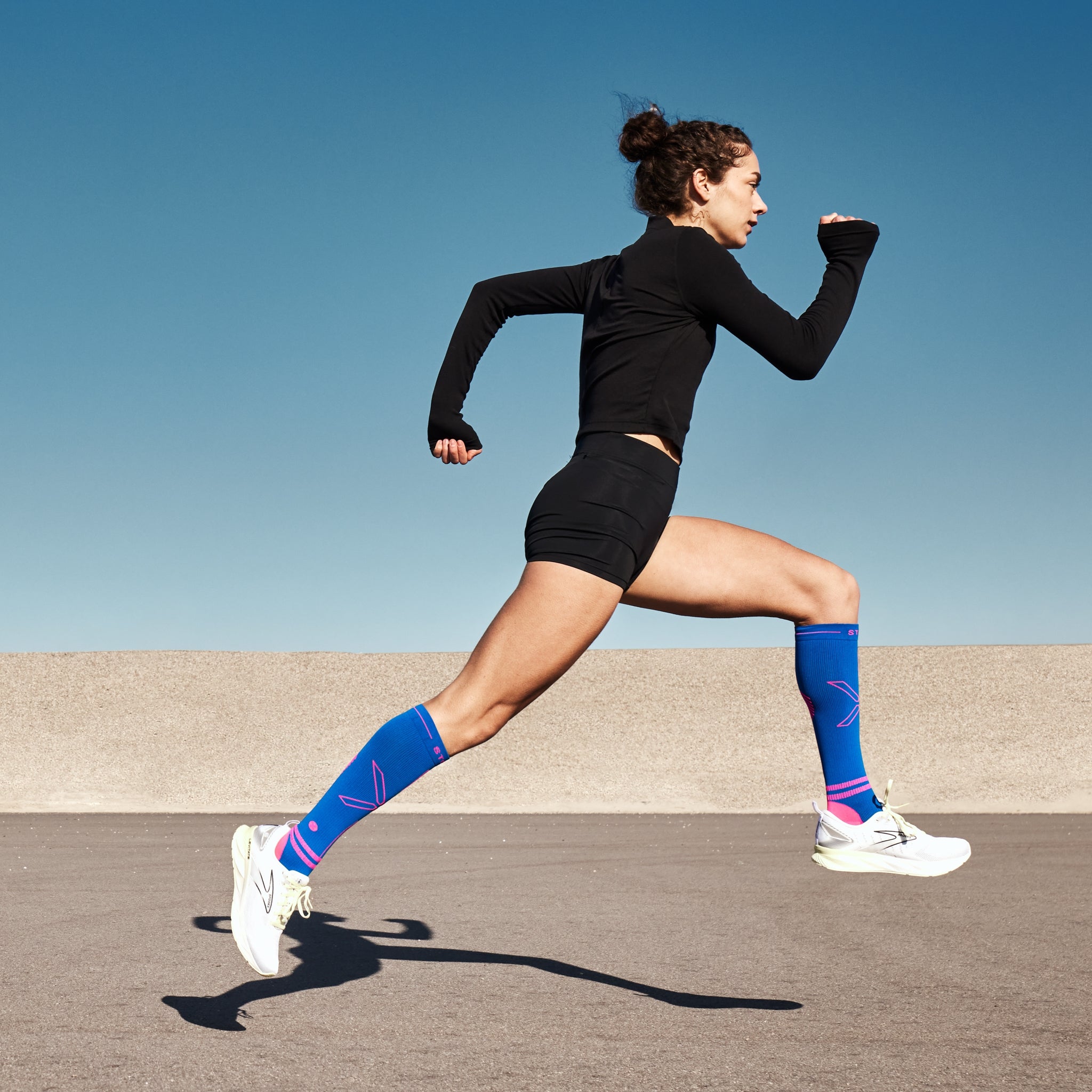 Ultralight Running Socks Women Black Purple - Main Image