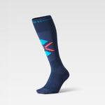 Ultralight Skiing Socks Men | Blu / Red Fluo