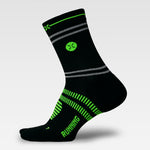 Reflective Running Ankle Socks Men | Black / Green Fluo