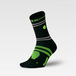 Reflective Running Ankle Socks Men | Black / Green Fluo