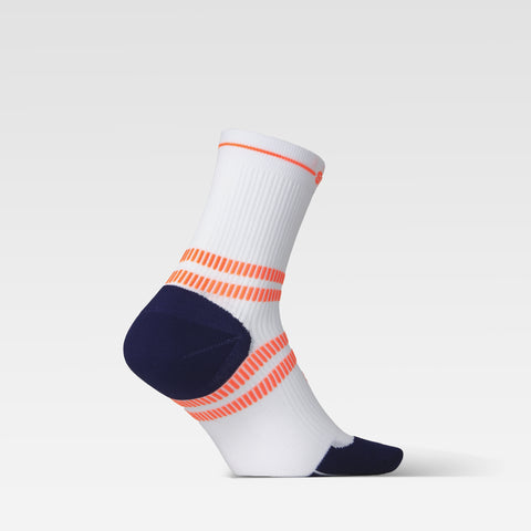 Running Ankle Socks Men | White / Orange Fluo