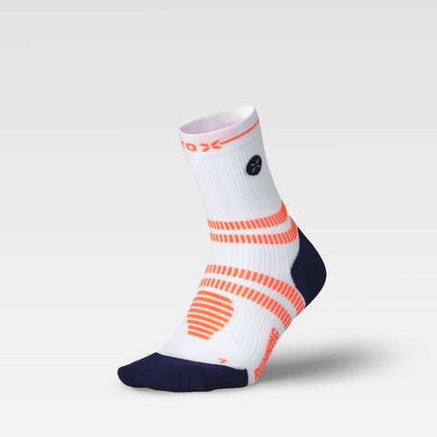 Running Ankle Socks Women | White / Orange Fluo