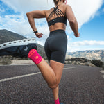 Running Ankle Socks Women | White / Orange Fluo