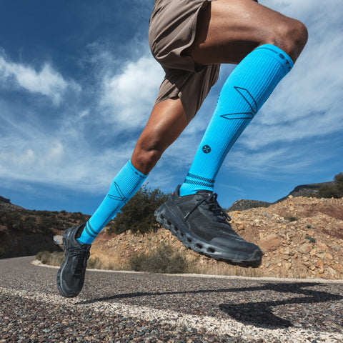 Running Socks Men | Bright Blue / Black