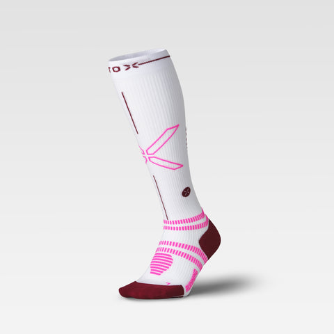 Running Socks Women | White / Bordeaux