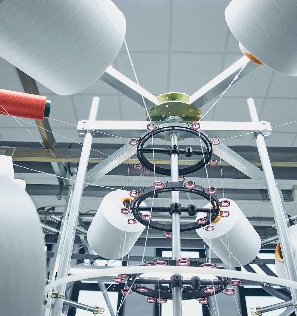 White yarn in a factory